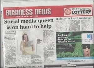 Isle of Wight County Press business news page: 'Social media queen is on hand to help'