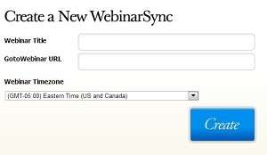 WebinarCore 'Create a New WebinarSync' form screenshot