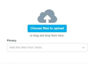 Vimeo 'Choose files to upload' button