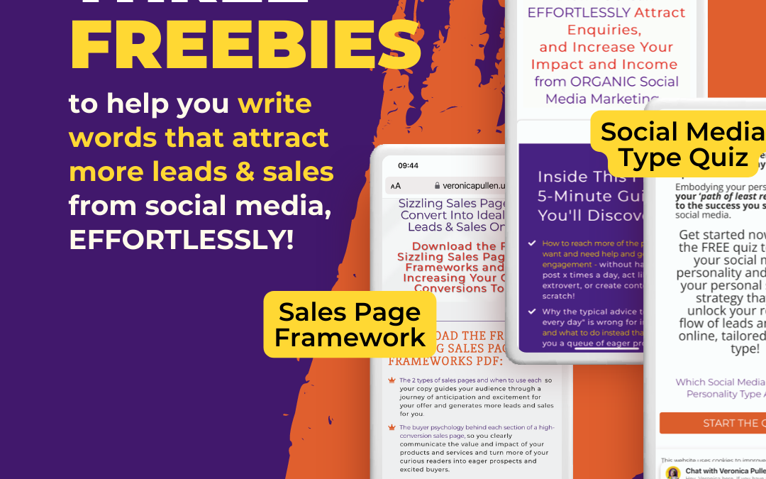 Three ways I can help you FOR FREE to write compelling copy and content