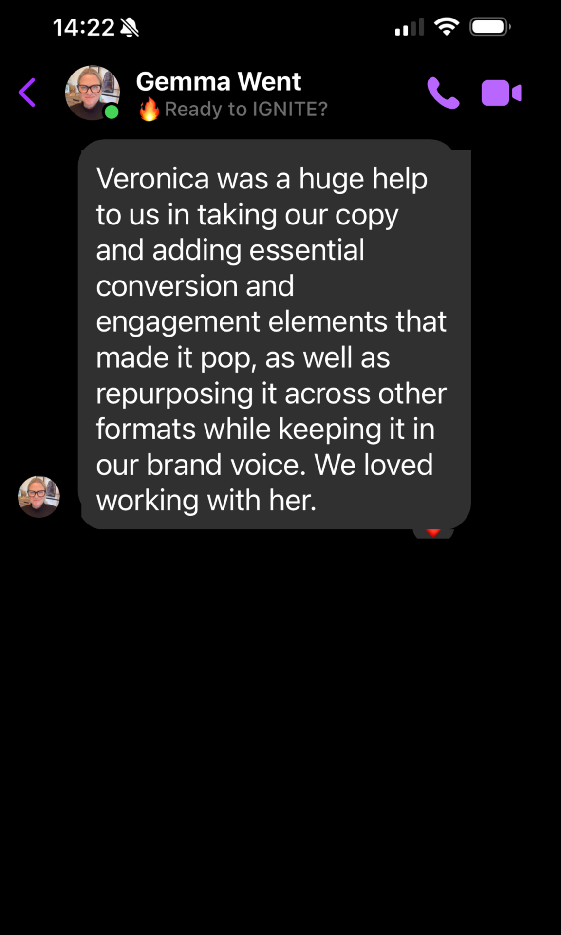 Gemma Went Testimonial v1